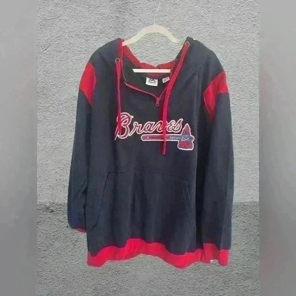 LIVE $2 $10 $15 MAJESTIC BRAVES SWEATSHIRT MENS SIZE: 5x (runs small) - Picture 1 of 2